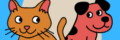 red and brown cute pet shop logo